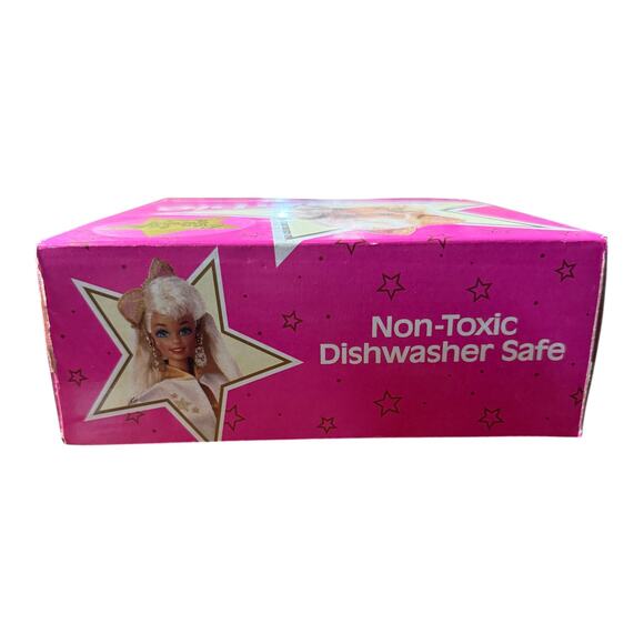 Vintage Barbie Dinnerware Set 1993 3 Pieces Plate-Bowl-Cup NB110 - New in Box - Picture 10 of 11